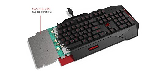 Asus Cerberus Arabic/English LED Backlit USB Gaming Keyboard with Splash-Proof Design - 90YH00R1-B2ZA00 — 5