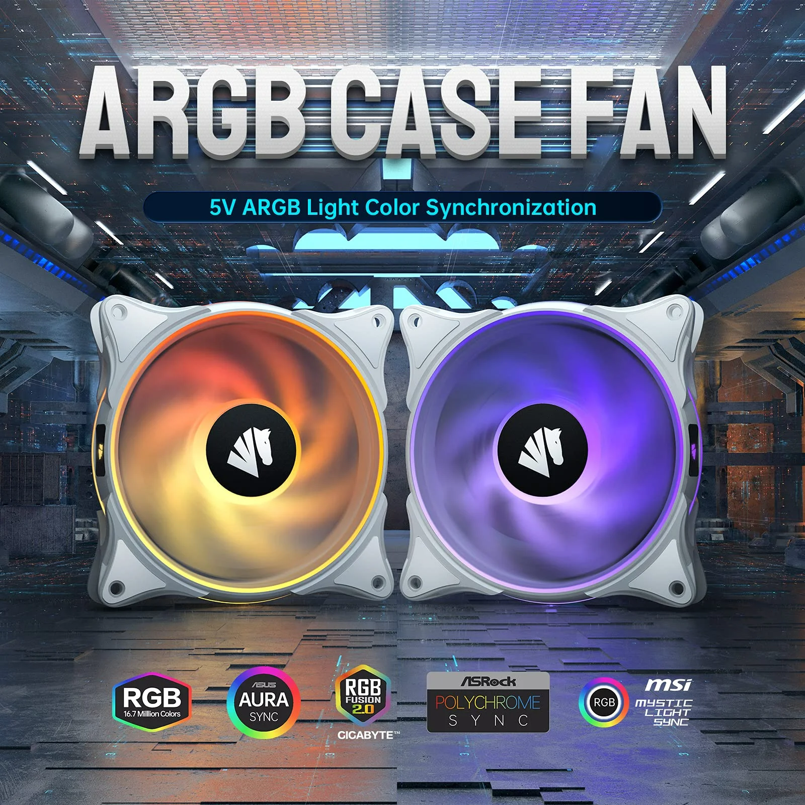 Asiahorse FS-9002 Pro 120mm ARGB Case Fan - Triple Pack Black - FS-9002-BLK — 2