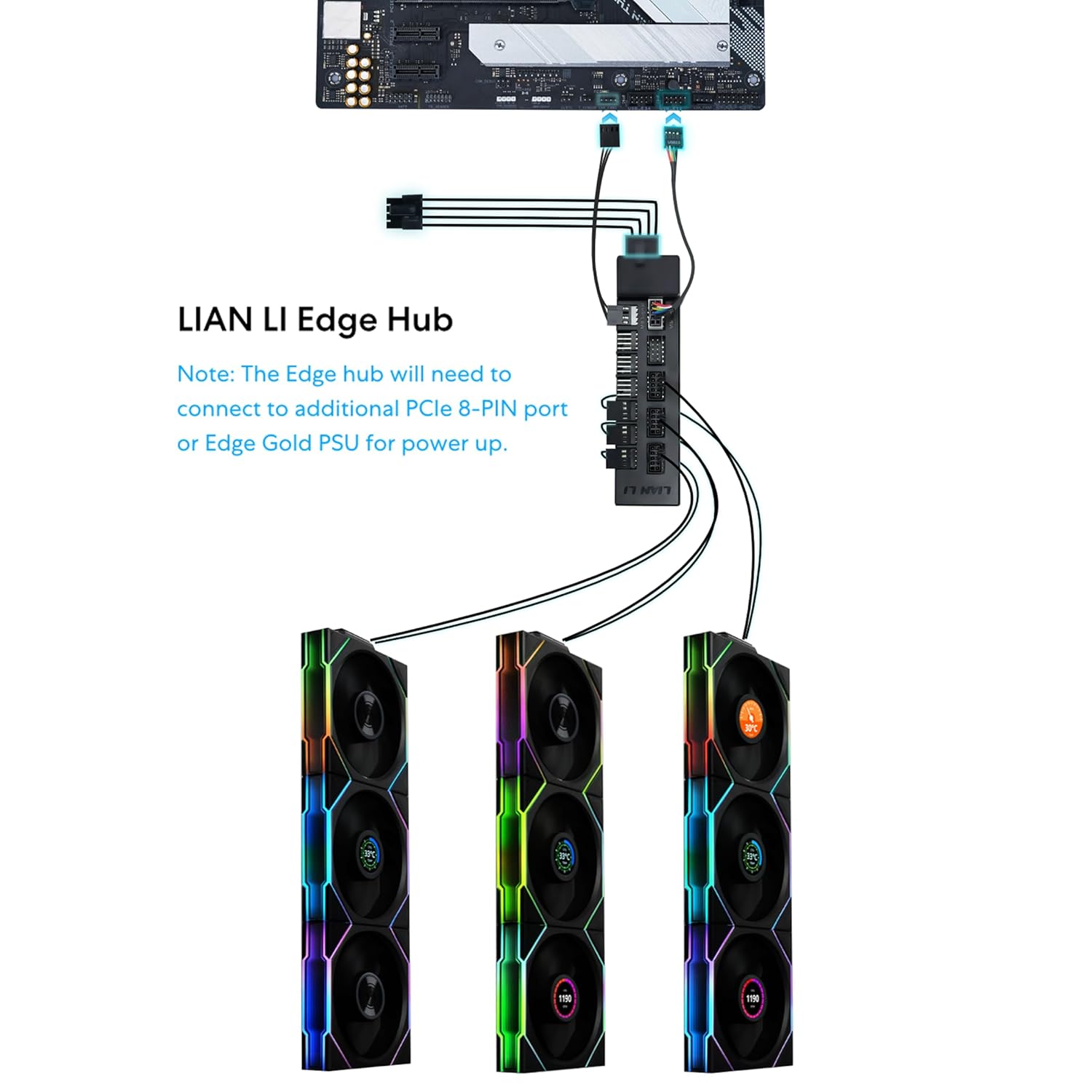 Lian Li UNI FAN TL-LCD 120 WIRELESS Black (1pc) REVERSE aRGB PWM with LCD Screen 120mm TBC RPM (1pcs) NO controller 28mm thickness - G99.12RTLLCD1W1B.00 — 4