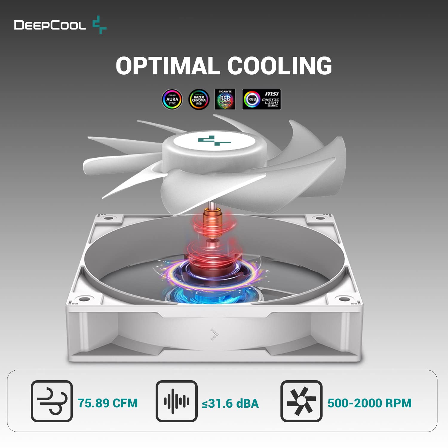 Deepcool GAMMAXX AG400 ARGB 120mm CPU Cooler - White — 4
