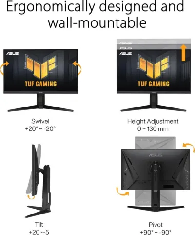 Asus TUF Gaming VG27AQML1A-W 27" QHD Fast IPS 260Hz Gaming Monitor - White — 5