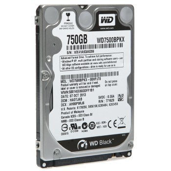 WD BLACK SERIES WD7500BPKX 750GB 7200 RPM 16MB Cache SATA 6.0Gb/s 2.5" Internal Notebook Hard Drive Bare Drive — 2