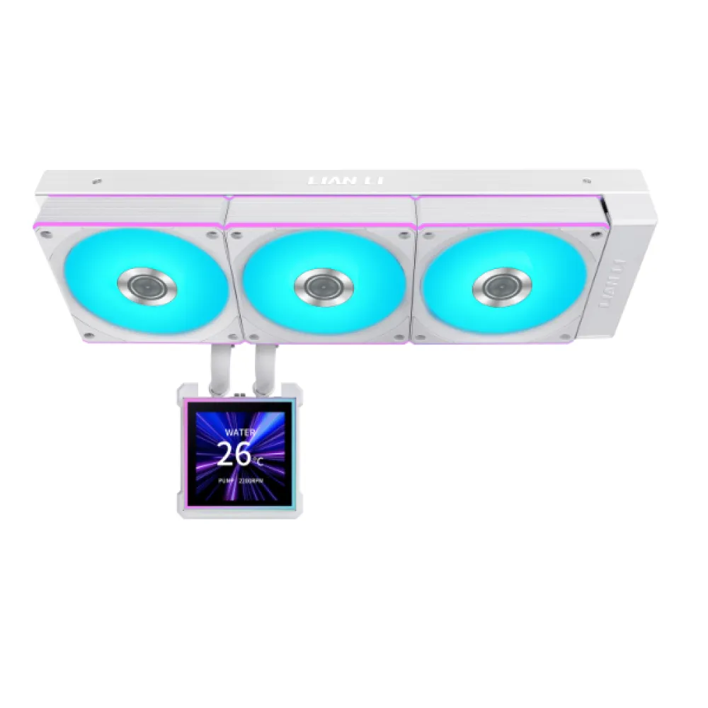Lian Li HydroShift II LCD-S 360CL AIO RGB LCD Display CPU Liquid Cooler - White - G89.GHS2LCDS36CW.00