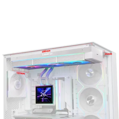 Lian Li HydroShift II LCD-S 360CL AIO RGB LCD Display CPU Liquid Cooler - White - G89.GHS2LCDS36CW.00 — 2