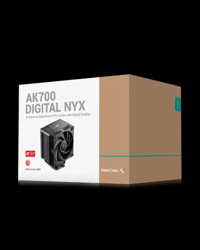 DeepCool AK700 DIGITAL NYX CPU Cooler, 120mm Pre-Installed Fan, 7x 6mm Heatpipes, 2700 RPM Fan Speed, 77.23 CFM Airflow, 4-Pole Motor, Black - R-AK700-BKNNMN-GJD- 1