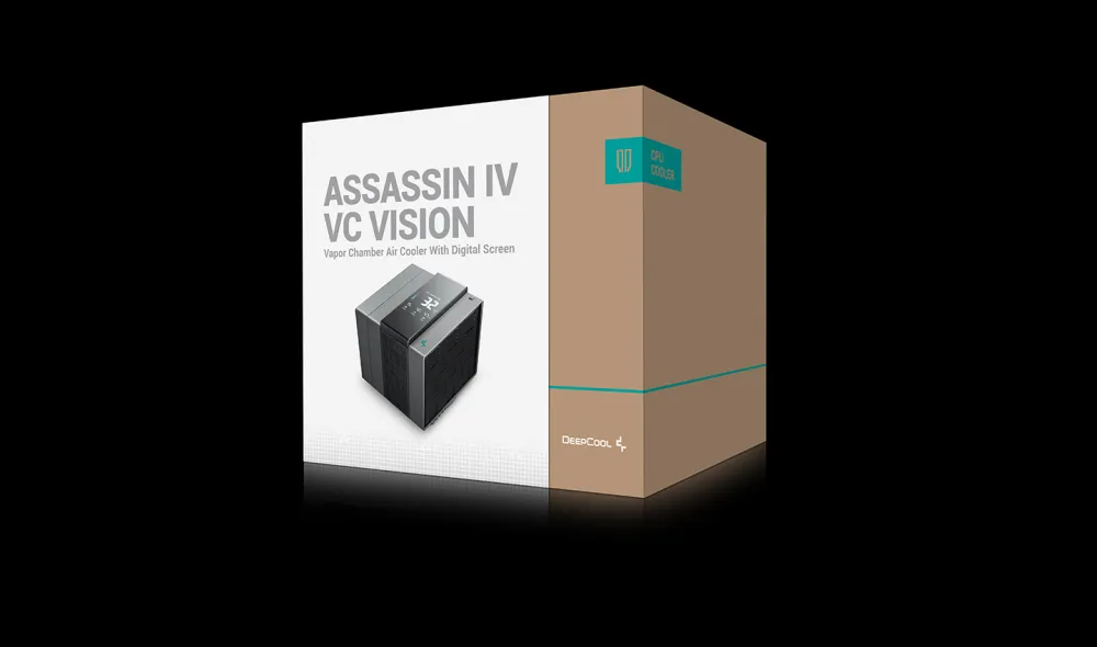 DeepCool ASSASSIN IV VC VISION CPU Cooler, 140/120mm FDB Fans - Black - R-ASN4-BKNVMD-G