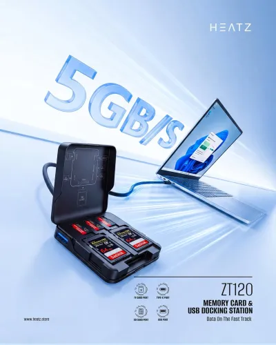 Heatz Memory Card & USB Docking Station- ZT120