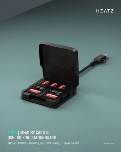 Heatz Memory Card & USB Docking Station- ZT120 — 2