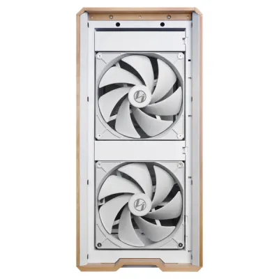 Lian Li Lancool 217 Mid Tower Case, 2x 170mm, 2x 120mm, & 1x 140mm Pre-Installed Fan, Up to 360mm Radiator & 12x Fan Support, Steel, 4.0mm Tempered Glass, & Wood, White-G99.LAN217W.00 — 3
