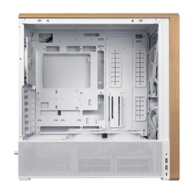 Lian Li Lancool 217 Mid Tower Case, 2x 170mm, 2x 120mm, & 1x 140mm Pre-Installed Fan, Up to 360mm Radiator & 12x Fan Support, Steel, 4.0mm Tempered Glass, & Wood, White-G99.LAN217W.00 — 4