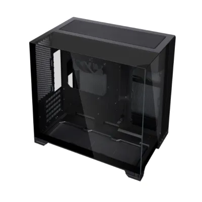 Lian-Li O11 VISION-M Digital M-ATX Computer Case, 9.2" IPS LCD Display, 1x 140mm Pre-Installed Fan, 360mm Radiator Support, 5 Expansion Slot, Removable Bottom Dust Tray, Black- G99.O11VMDX.00