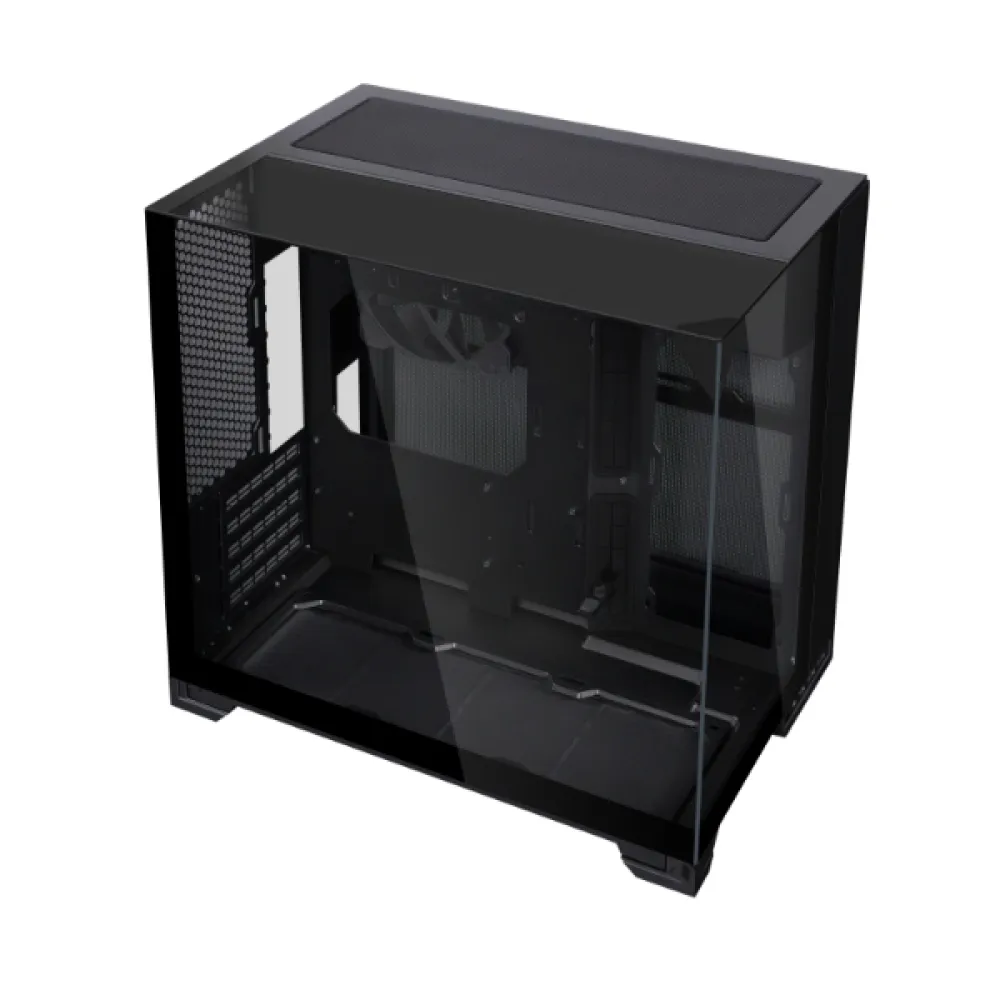 Lian-Li O11 VISION-M Digital M-ATX Computer Case, 9.2" IPS LCD Display, 1x 140mm Pre-Installed Fan, 360mm Radiator Support, 5 Expansion Slot, Removable Bottom Dust Tray, Black- G99.O11VMDX.00