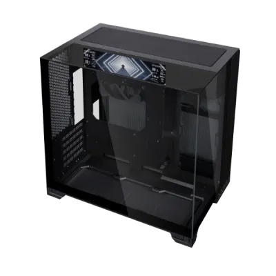 Lian-Li O11 VISION-M Digital M-ATX Computer Case, 9.2" IPS LCD Display, 1x 140mm Pre-Installed Fan, 360mm Radiator Support, 5 Expansion Slot, Removable Bottom Dust Tray, Black- G99.O11VMDX.00 — 2