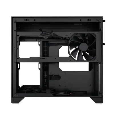 Lian-Li O11 VISION-M Digital M-ATX Computer Case, 9.2" IPS LCD Display, 1x 140mm Pre-Installed Fan, 360mm Radiator Support, 5 Expansion Slot, Removable Bottom Dust Tray, Black- G99.O11VMDX.00 — 6