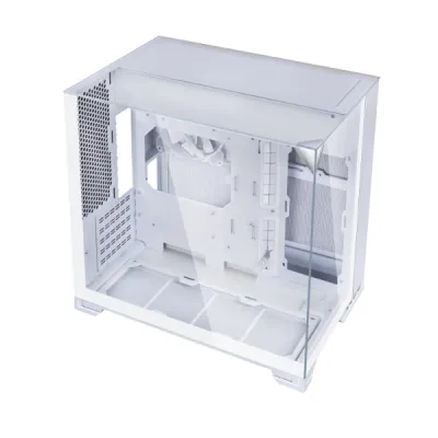 Lian-Li O11 VISION-M Digital M-ATX Computer Case, 9.2" IPS LCD Display, 1x 140mm Pre-Installed Fan, 360mm Radiator Support, 5 Expansion Slot, Removable Bottom Dust Tray, White- G99.O11VMDW.00