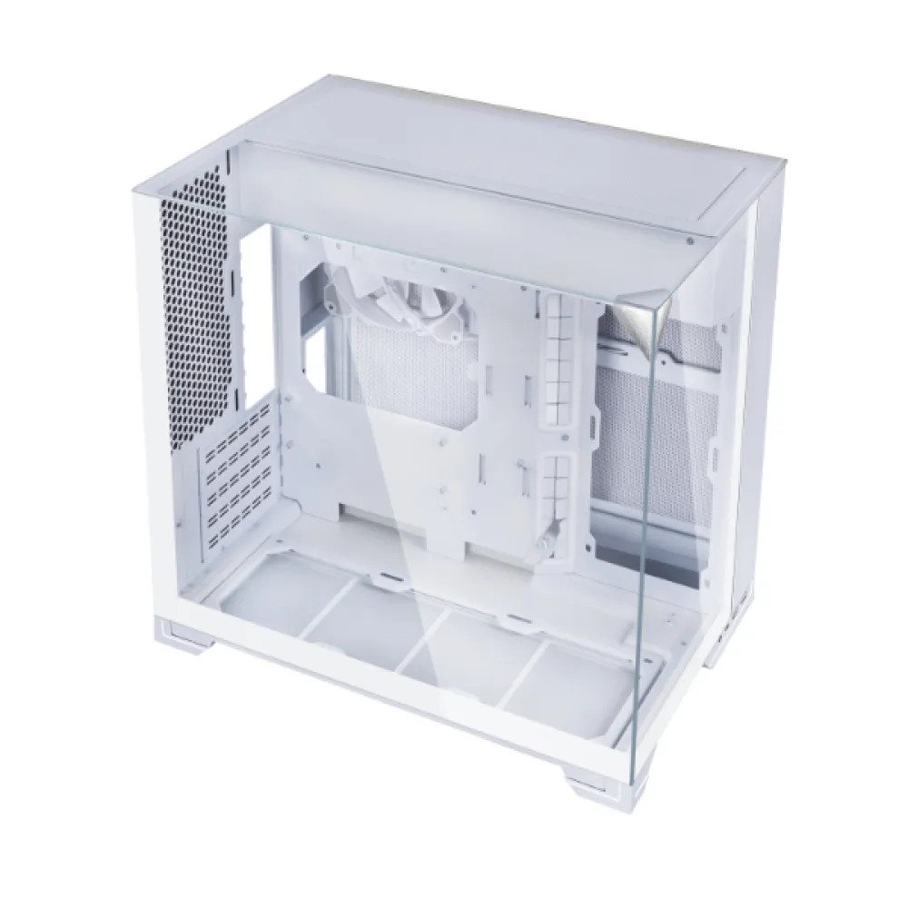 Lian-Li O11 VISION-M Digital M-ATX Computer Case, 9.2" IPS LCD Display, 1x 140mm Pre-Installed Fan, 360mm Radiator Support, 5 Expansion Slot, Removable Bottom Dust Tray, White- G99.O11VMDW.00