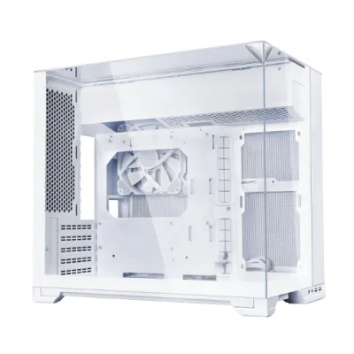 Lian-Li O11 VISION-M Digital M-ATX Computer Case, 9.2" IPS LCD Display, 1x 140mm Pre-Installed Fan, 360mm Radiator Support, 5 Expansion Slot, Removable Bottom Dust Tray, White- G99.O11VMDW.00 — 3