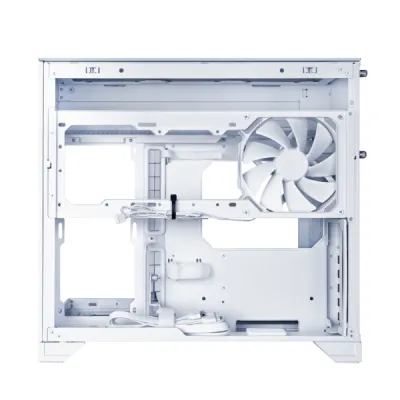 Lian-Li O11 VISION-M Digital M-ATX Computer Case, 9.2" IPS LCD Display, 1x 140mm Pre-Installed Fan, 360mm Radiator Support, 5 Expansion Slot, Removable Bottom Dust Tray, White- G99.O11VMDW.00 — 7