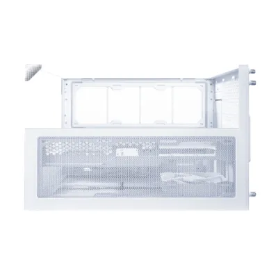 Lian-Li O11 VISION-M Digital M-ATX Computer Case, 9.2" IPS LCD Display, 1x 140mm Pre-Installed Fan, 360mm Radiator Support, 5 Expansion Slot, Removable Bottom Dust Tray, White- G99.O11VMDW.00 — 8