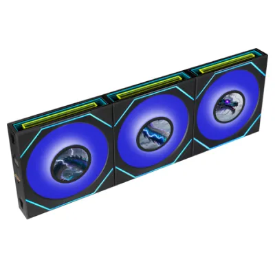 Lian-Li UNI FAN SL-INF FLEX Standard Blade Case Fan with Controller, 120mm Fan Size, 2300 RPM Fan Speed, 67 CFM Airflow, Fluid Dynamic Bearing, PBT/PC Material, Pack of 3, Black- G9F.12SLIN1F3B.00 — 6
