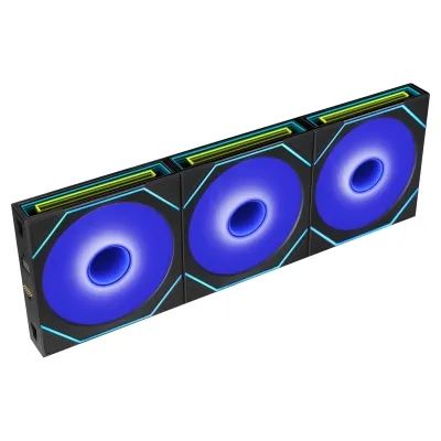 Lian-Li UNI FAN SL-INF FLEX Standard Blade Case Fan with Controller, 120mm Fan Size, 2300 RPM Fan Speed, 67 CFM Airflow, Fluid Dynamic Bearing, PBT/PC Material, Pack of 3, Black- G9F.12SLIN1F3B.00 — 7