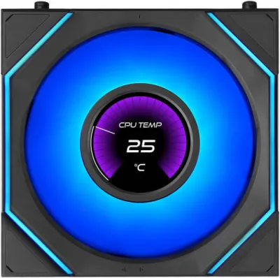 Lian-Li UNI FAN SL-INF LCD FLEX Standard Case Fan, 120mm Fan Size, 2000 RPM Fan Speed, 59.2 CFM Airflow, Fluid Dynamic Bearing, PBT/PC Material, Single Pack, Black- G9F.12SLIND1F1B.00 — 2