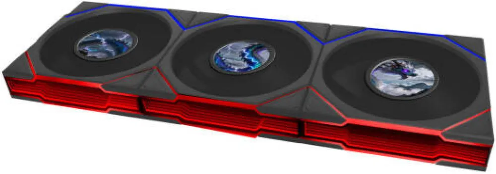 Lian-Li UNI FAN TL LCD FLEX Standard Case Fan with out controller, 120mm Fan Size, 1900 RPM Fan Speed, 66 CFM Airflow, Fluid Dynamic Bearing, PBT / PA66 Material, Pack of 3, Black - G9F.12TLLCD1F3B.00