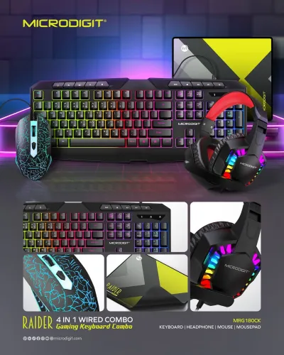 Microdigit® RAIDER 4-in-1 Gaming Combo- MRG180CK
