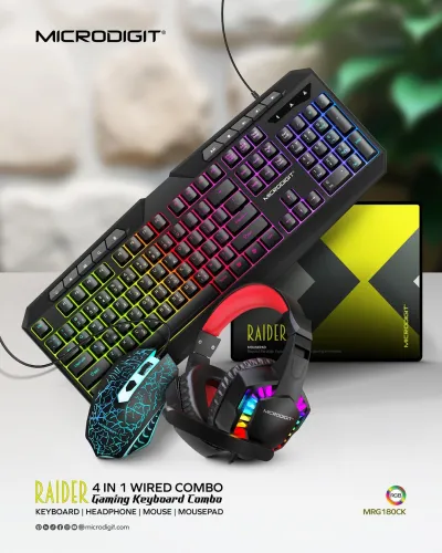 Microdigit® RAIDER 4-in-1 Gaming Combo- MRG180CK — 2