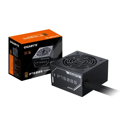 GIGABYTE GP-P750BS Non-Modular Power Supply, 80 Plus Bronze Efficiency, 120mm Silent Fluid Dynamic Bearing Fan, Active PFC, ATX 12V, Single +12V Rail, Black