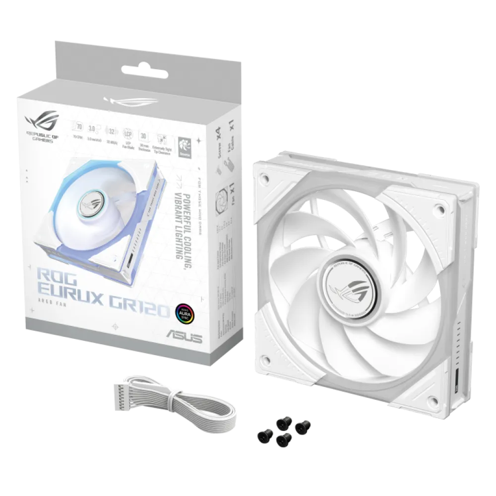 Asus ROG Eurux GR120 ARGB Reverse Fan White Edition Single Pack- 90DA00K3-B09000