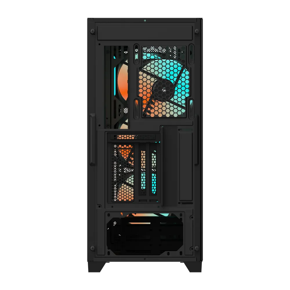 Gigabyte C301 Glass V2 Mid Tower Case, 4x Pre-Installed ARGB Fans, Up to 360mm Radiator Support, RGB Lighting, Dust Filter, Full-Size Tempered Glass Side Panel, Black-GB-C301G-V2-ATX