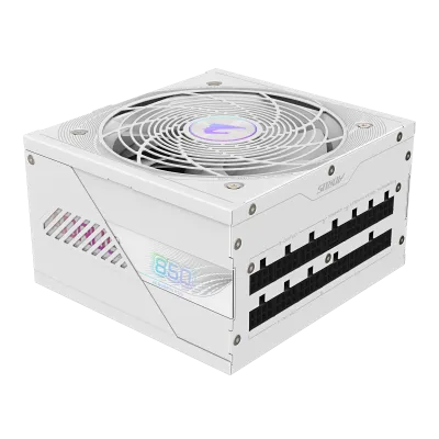 GIGABYTE AORUS ELITE P850W 80+ Platinum Modular PCIe 5.0 Power Supply, Intel Form Factor ATX 12V v3.0, 850W Capacity, 120mm FDB Fan, 60-50 Hz Input Frequency, Ice white- GP-AE850PM-PG5-ICE — 3