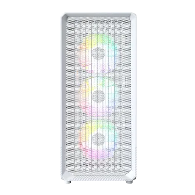 Montech X5 High Airflow ATX Mid-Tower PC Case, 4 ARGB Fans - White - X5-WHITE — 4