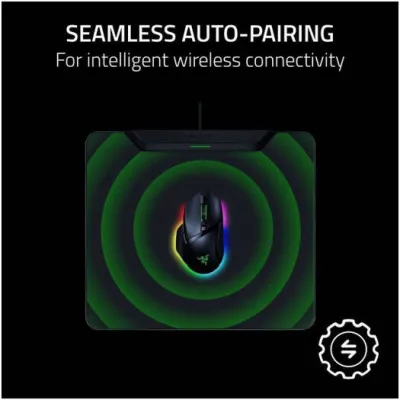 Razer HyperFlux V2 Wireless Charging System Mouse Pad, 1000 Hz Polling Rate, LED indicator, Microtextured Surface, 5 mm Thickness, Hard Mat Type, Non-slip Rubber Feet, Black-RZ81-04930100-B3M1 — 4
