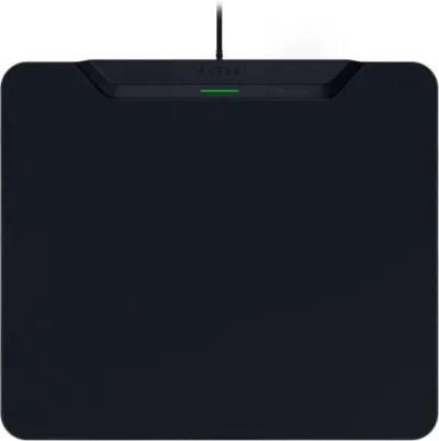 Razer HyperFlux V2 Wireless Charging System Mouse Pad, 1000 Hz Polling Rate, LED indicator, Microtextured Surface, 5 mm Thickness, Hard Mat Type, Non-slip Rubber Feet, Black-RZ81-04930100-B3M1 — 5