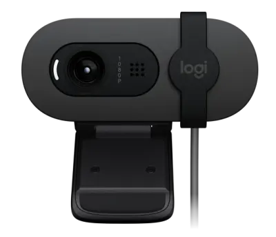 Logitech Brio 100 Full HD 1080p Webcam for Meetings & Streaming, Auto-Light Balance, Built-in Mic, Privacy Shutter, USB-A, for Microsoft Teams, Google Meet, Zoom & More - Graphite- 960-001585