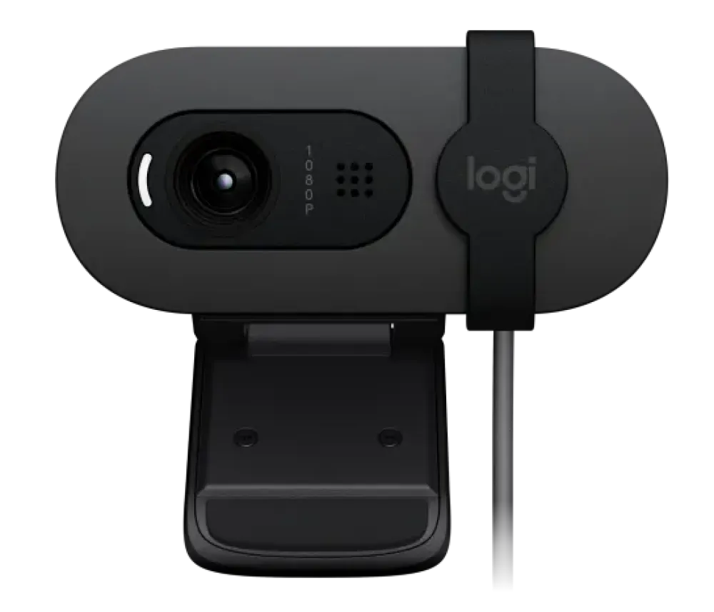 Logitech Brio 100 Full HD 1080p Webcam for Meetings & Streaming, Auto-Light Balance, Built-in Mic, Privacy Shutter, USB-A, for Microsoft Teams, Google Meet, Zoom & More - Graphite- 960-001585
