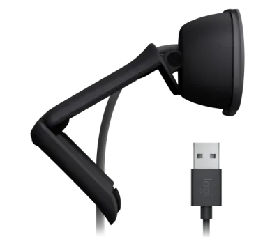 Logitech Brio 100 Full HD 1080p Webcam for Meetings & Streaming, Auto-Light Balance, Built-in Mic, Privacy Shutter, USB-A, for Microsoft Teams, Google Meet, Zoom & More - Graphite- 960-001585 — 3