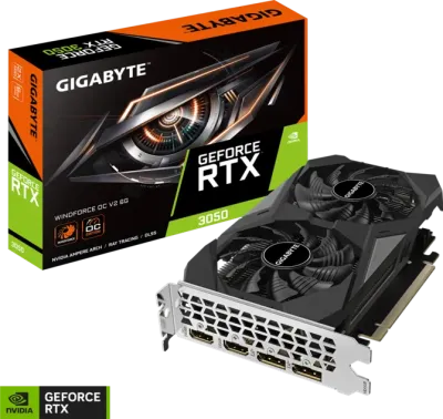 Gigabyte GeForce RTX 3050 Windforce OC V2 6GB GDDR6 Graphic Cards - Black - GV-N3050WF2OCV2-6GD — 1