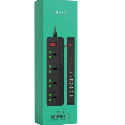 Heatz ZC618 Power Plug 3000W 5 Type-C 5 USB 4 Power Socket- ZC618 — 3