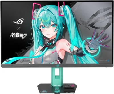 Asus ROG Strix 27" 260Hz OC (Above 144Hz), 0.3ms (min.), Fast IPS, Extreme Low Motion Blur Sync, USB Type-C, G-Sync Compatible, Hatsune Miku Edition Computer Monitor - 90LM0C7U-B01371