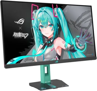 Asus ROG Strix 27" 260Hz OC (Above 144Hz), 0.3ms (min.), Fast IPS, Extreme Low Motion Blur Sync, USB Type-C, G-Sync Compatible, Hatsune Miku Edition Computer Monitor - 90LM0C7U-B01371 — 2
