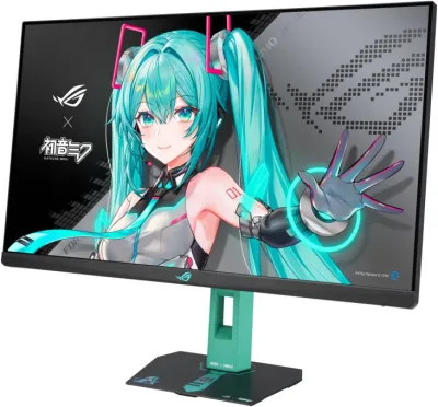 Asus ROG Strix 27" 260Hz OC (Above 144Hz), 0.3ms (min.), Fast IPS, Extreme Low Motion Blur Sync, USB Type-C, G-Sync Compatible, Hatsune Miku Edition Computer Monitor - 90LM0C7U-B01371 — 3