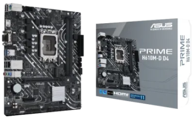 Asus Prime H610M-D D4 LGA 1700 Micro-ATX DDR4 Motherboard - 90MB1A00-M0EAY0