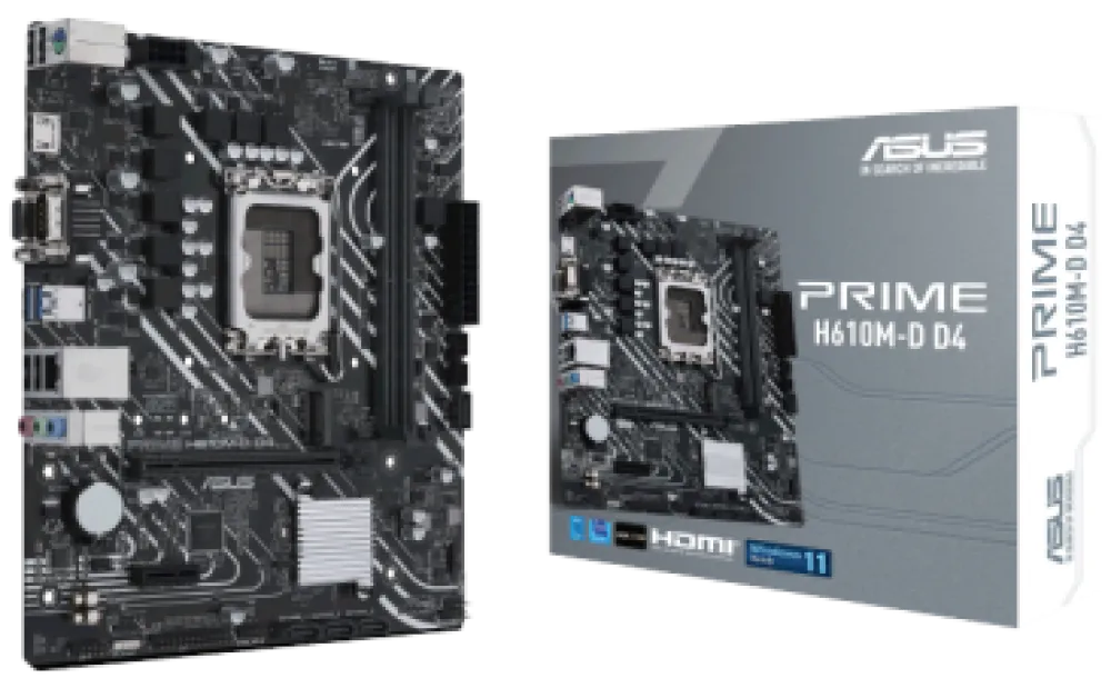 Asus Prime H610M-D D4 LGA 1700 Micro-ATX DDR4 Motherboard - 90MB1A00-M0EAY0