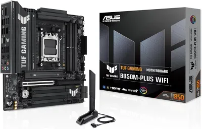 Asus TUF Gaming B850M-PLUS WIFI AM5 Micro-ATX DDR5 Motherboard - 90MB1IY0-M0EAY0