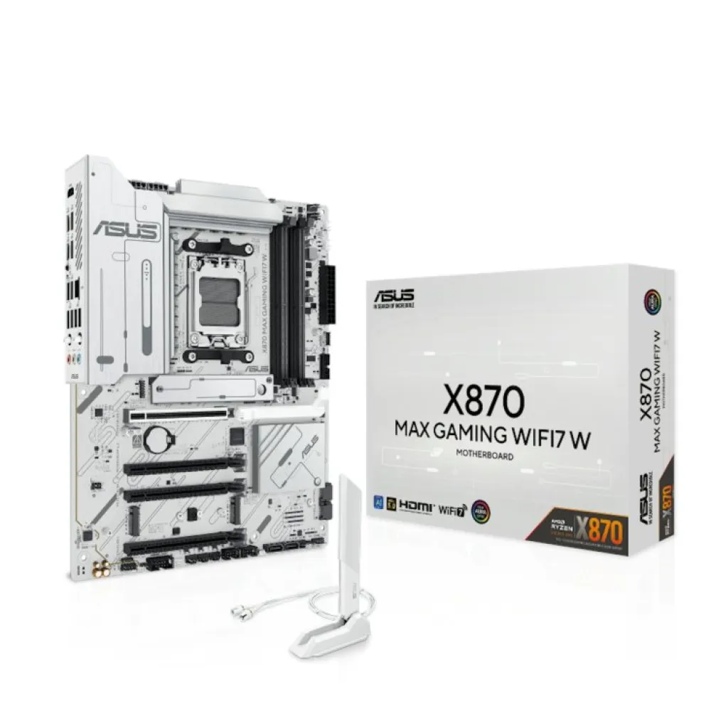 Asus X870 MAX GAMING WIFI7 W AM5 ATX Motherboard - White - 90MB1LZ0-M0EAY0