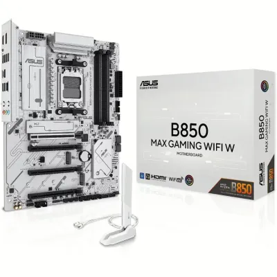 Asus B850 MAX GAMING WIFI W, AMD ATX Motherboard - White - 90MB1M10-M0EAY0