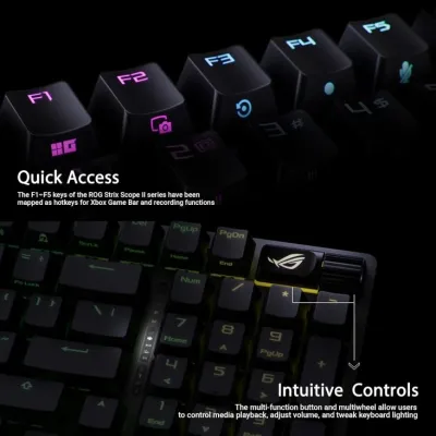 ASUS ROG Strix X901 Scope II 96 Wireless Eng/Ara RGB Mechanical Gaming Keyboard - NX Snow Switch, Black - 90MP037A-BKCA00 — 2